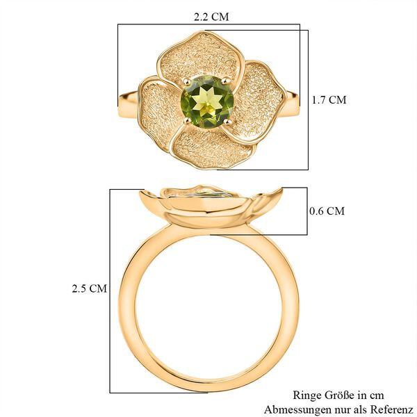 D'Joy Peridot Ring Nickelfreies Messing (Größe 21.00) ca. 0,87 ct image number 6