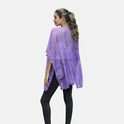 Kimono aus Spitze, Einheitsgröße Lila image number 1