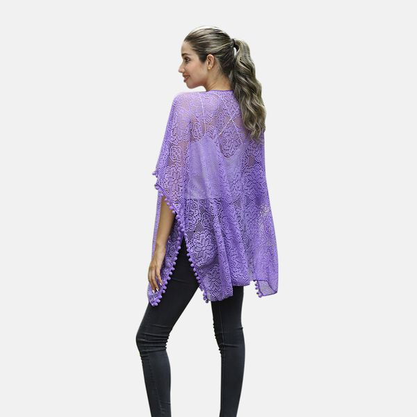 Kimono aus Spitze, Einheitsgr&ouml;&szlig;e Lila image number 1