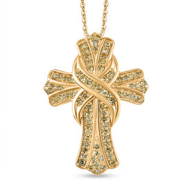 LUXURIANT DIAMOND - Lab Grown Gelb Diamant VS Schmuckset ca. 50 cm 925 Silber 750 Gelbgold Vermeil ca. 0,53 ct.