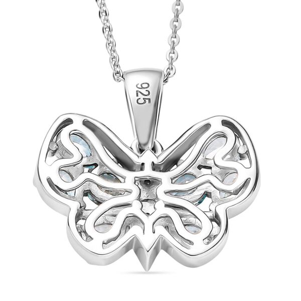 AAA blauer und weißer Zirkon Anhänger mit 50cm Kette - 2 ct. image number 4