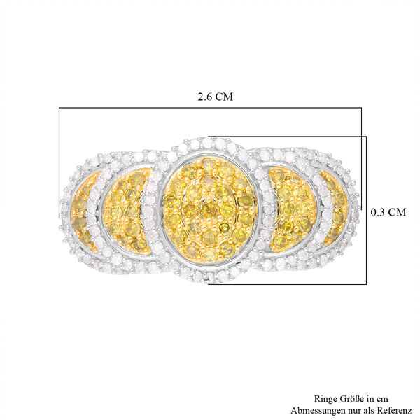 Wei&szlig;er und gelber Diamant-Ring - 1 ct. image number 3