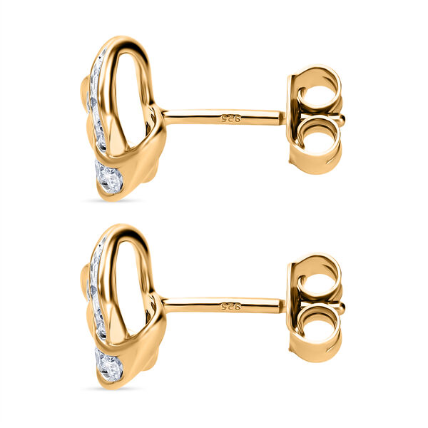 LUXURIANT SI Labor Diamant Ohrringe, 925 Silber Gelbgold Vermeil - 0,50 ct. image number 2