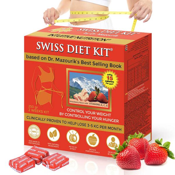 SWISS DIET KIT - Ern&auml;hrungs-Bonbons, Nachf&uuml;llpackung (250g), 84 St&uuml;ck, Erdbeergeschmack