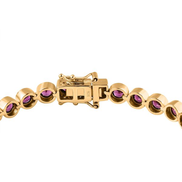 Rhodolith Granat Armband, ca. 18 cm, 925 Silber Gelbgold Vermeil, ca. 10.85 ct image number 4