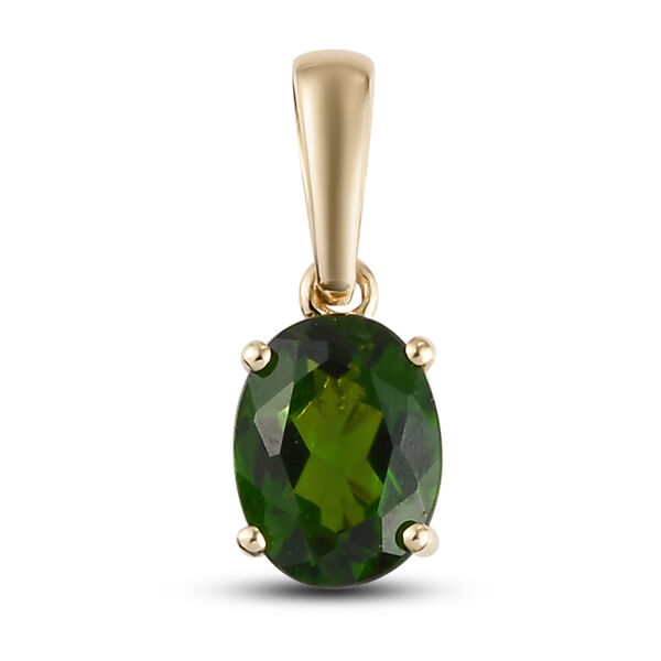 Nat&uuml;rlicher Chromdiopsid-Anh&auml;nger, 375 Gelbgold, ca. 1.31 ct