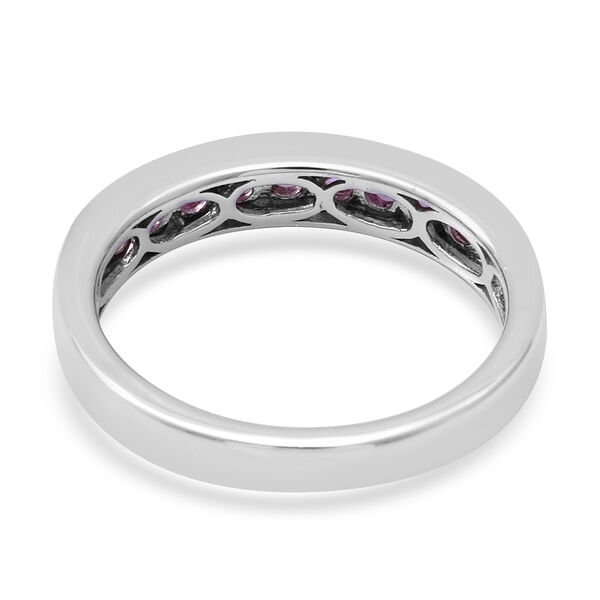 Rosa Saphir Half Eternity Band Ring 925 Silber Platin-Überzug image number 4