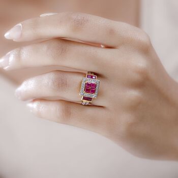 Afrikanischer Rubin-Ring, (Fissure gef&uuml;llt), 925 Silber Gelbgold Vermeil