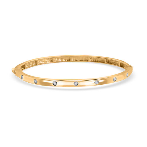 Armreif mit Diamantakzenten in Goldton, 19 cm image number 0