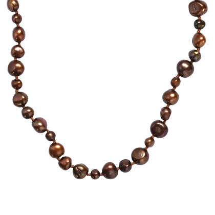 Gef&auml;rbte S&uuml;&szlig;wasser Perle Kette 86 cm