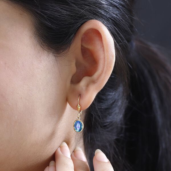 Paraiba Pfau Triplett Quarz Ohrringe - 2,92 ct. image number 1