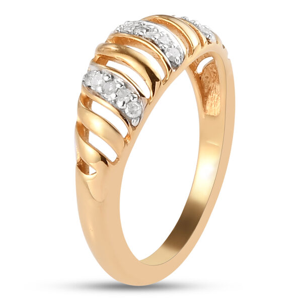 Diamant Ring 925 Silber vergoldet  ca. 0,10 ct image number 5