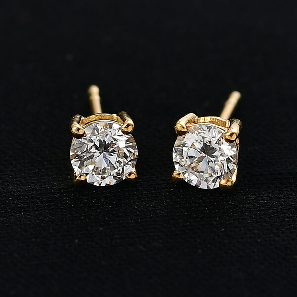 LUXURIANT DIAMOND - Lab Grown Diamant SI-GH SGL zertifiziert Ohrringe 925 Silber 750 Gelbgold Vermeil ca. 1.00 ct image number 2