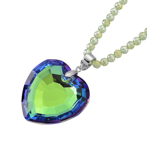 Gr&uuml;ner Magie Farbe Kristall Anh&auml;nger mit Kette ca. 60 cm + 5 cm Extender image number 4