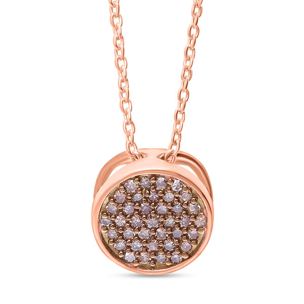 2er Set- Nat&uuml;rlicher Champagner Diamant-Anh&auml;nger mit 50cm Kette und Ohrringe - 0,48 ct. image number 6