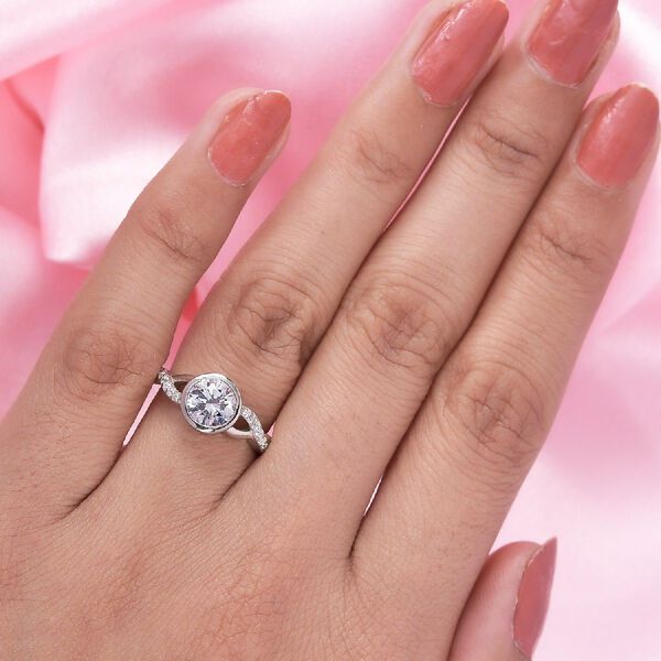 LUSTRO STELLA Hergestellt mit ZIRKONIA Ring 925 Silber Platin-Überzug (Größe 16.00) ca. 2,42 ct image number 3