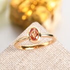Orange Saphir Ring, 925 Silber vergoldet (Größe 16.00) ca. 0,62 ct image number 1