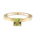 Peridot Solitär Ring 925 Silber 585 Vergoldet image number 0