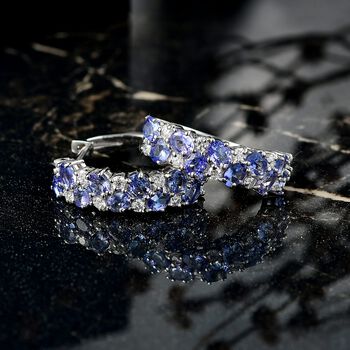 D'Joy Tansanit und Moissanit Ohrringe - 4,36 ct.