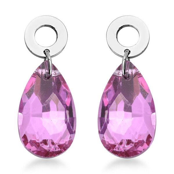 2er-Set- stimulierte Rosa Kristall Ohrringe und Anh&auml;nger mit Kette - 56,03 ct. image number 5