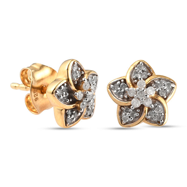 Diamant Ohrringe 925 Silber vergoldet ca. 0,15 ct image number 4