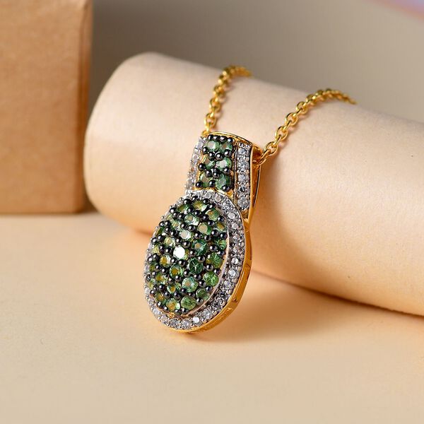 Tsavorite Granat und Zirkon Anhänger mit 45cm Kette - 1,81 ct. image number 2