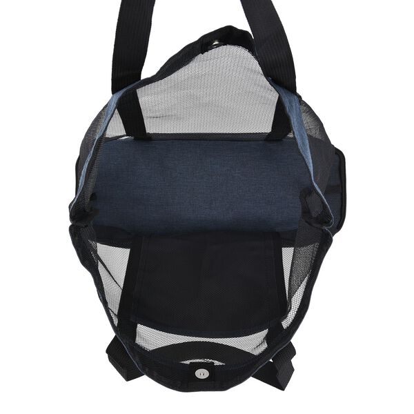 Zweistöckige Netz-Einkaufstasche mit Kühlfach, 37x15x42cm, blau image number 7