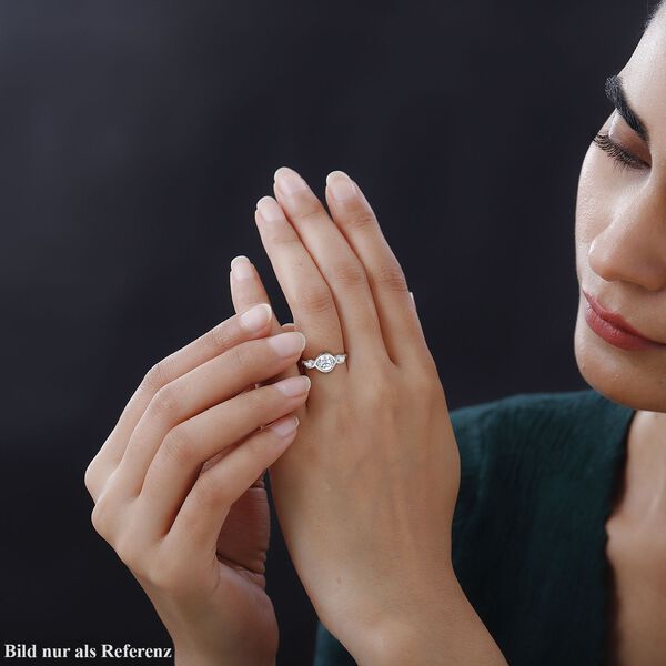 Moissanit Ring, 925 Silber rhodiniert, ca. 1.00 ct image number 3