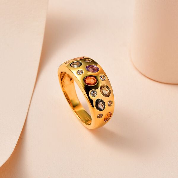 Mehrfarbiger Saphir und Zirkon-Ring - 2,10 ct. image number 2