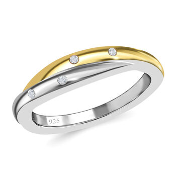 Diamant band Ring 925 Silber Platin-&Uuml;berzug