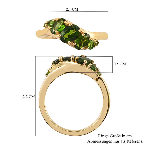 Nat&uuml;rlicher Chromdiopsid Ring 925 Silber vergoldet  ca. 1,02 ct image number 7