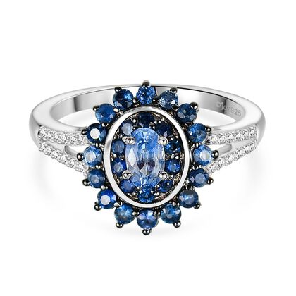 D'Joy AA Ceylon-Saphir Ring 925 Silber rhodiniert (Gr&ouml;&szlig;e 20.00) ca. 1,23 ct