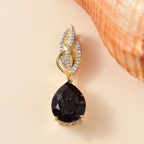 Alexandrit Quarz Triplette, Weißer Zirkon Anhänger 925 Silber 750 Gelbgold Vermeil ca. 5,06 ct. image number 1