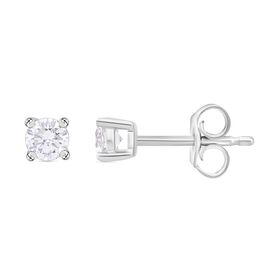 LUXURIANT DIAMOND- SGL zertifizierte VS-GH Labor Diamant Ohrringe, 925 Silber rhodiniert - 0,50 ct.