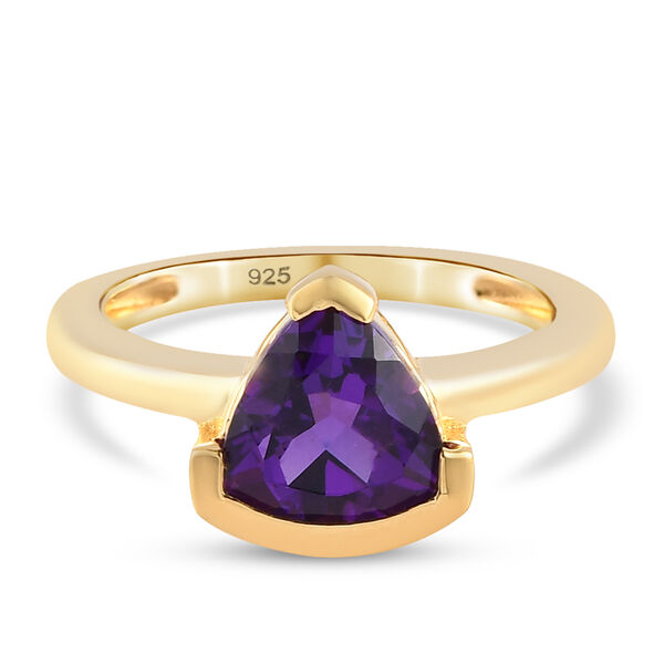 Afrikanischer Amethyst-Ring, 925 Silber vergoldet  ca. 1,77 ct