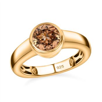 Ceylon kaiserlicher Granat Ring, 925 Silber Gelbgold Vermeil (Gr&ouml;&szlig;e 16.00) ca. 1.62 ct