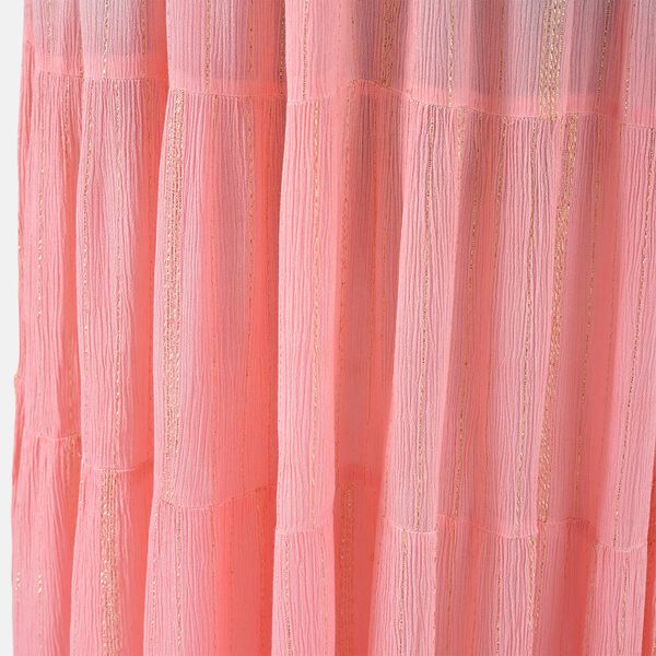 Maxikleid aus Viskose-Crepe mit Lurex, Einheitsgr&ouml;&szlig;e, Rosa image number 8