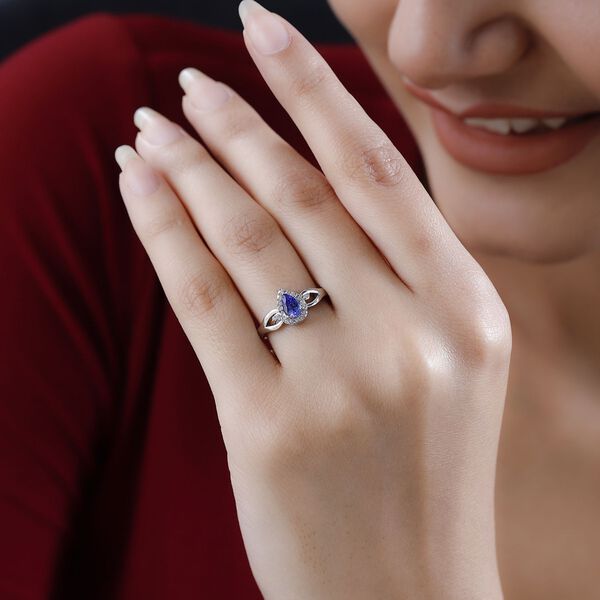 AAA Tansanit und Zirkon Ring - 0,57 ct. image number 3