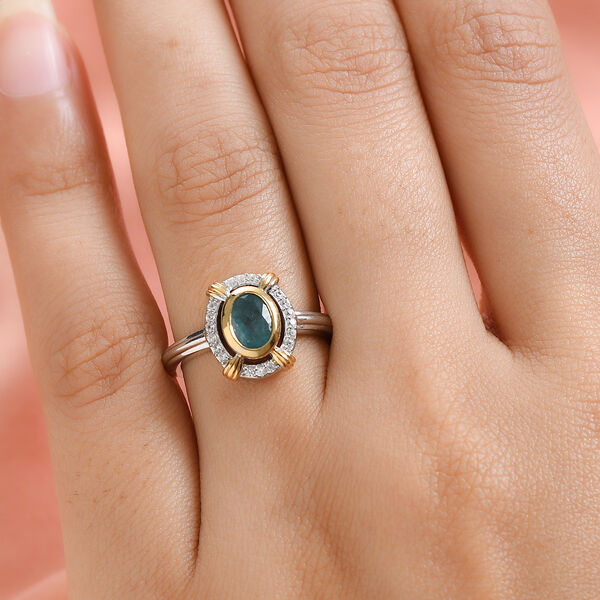 Grandidierit und Zirkon Ring 925 Silber Bicolor  ca. 0,97 ct image number 3