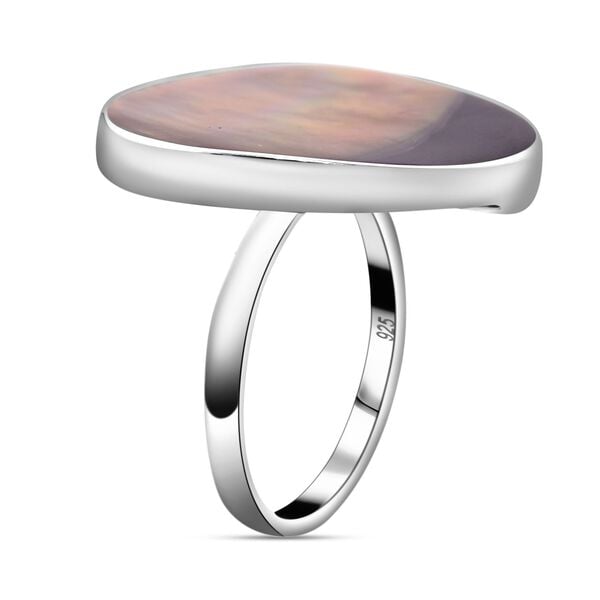 Graue Muschelkernperle Ring, 925 Silber, (Größe 20.00) image number 3