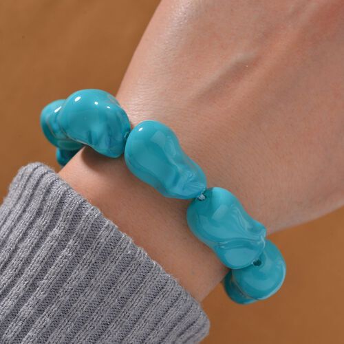 Sleeping Beauty Farbe Muschelkernperle Armband ca. 21.5 cm Reiner Edelstahl image number 1