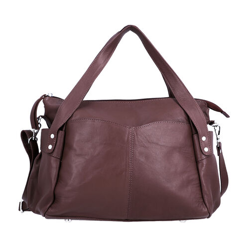 100% Echtleder Weekender Reisetasche mit RFID-Schutz, Burgunderrot image number 0