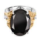 Elite Shungit, Weißer Zirkon Ring Nickelfreies Messing (Größe 18.00) ca. 6,22 ct