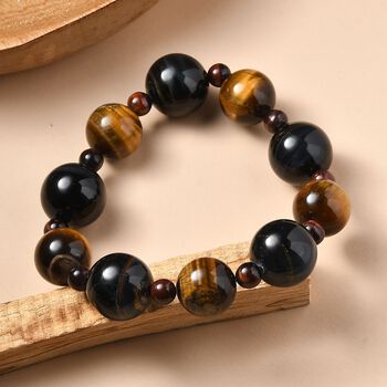 Tigerauge Armband, flexibel, ca. 262.00 ct