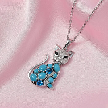 D'Joy Sleeping Beauty T&uuml;rkis Schmuckset ca. 45 cm 925 Silber Rhodiniert ca. 2,37 ct.