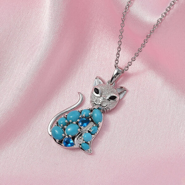 D'Joy Sleeping Beauty T&uuml;rkis Schmuckset ca. 45 cm 925 Silber Rhodiniert ca. 2,37 ct. image number 1