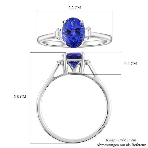 RHAPSODY AAAA Tansanit und VS EF Diamant-Ring in 950 Platin - 2,10 ct. image number 7