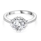 D'Joy GRA zertifiziert Moissanit Ring 925 Silber rhodiniert (Größe 18.00) ca. 2.17 ct