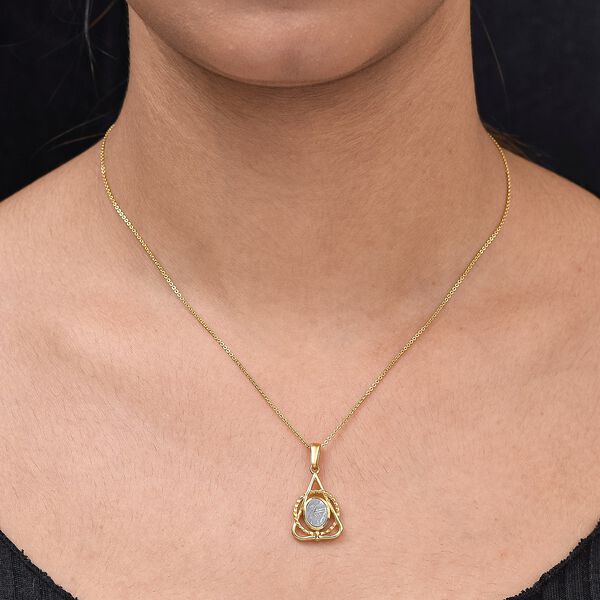 Meteorit Anh&auml;nger 925 Silber vergoldet ca. 3,01 ct image number 2