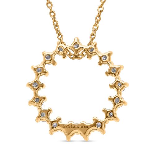 LUXURIANT DIAMOND - Lab Grown Diamant SI-GH Ohrringe und Anhänget mit Kette (ca. 50cm),  925 Silber Gelbgold Vermeil ca. 0.75 ct image number 3